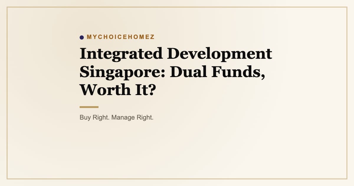 Cover graphic for 'Integrated Development Singapore: Dual Funds, Worth It?' | MyChoiceHomez
