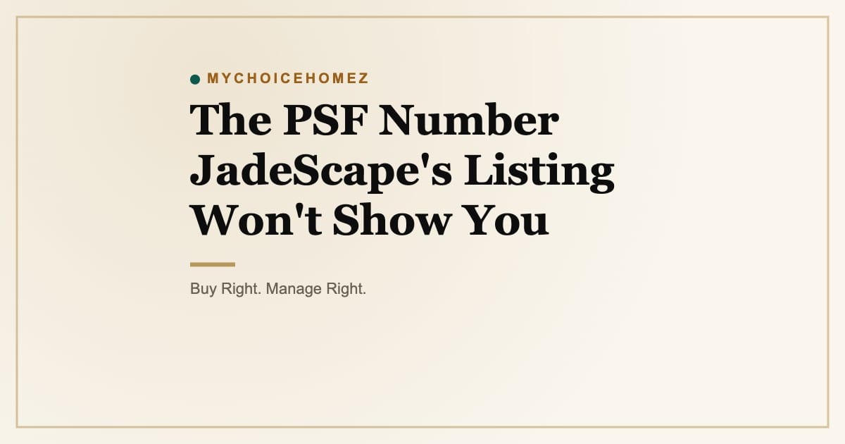 The PSF Number JadeScape's Listing Won't Show You