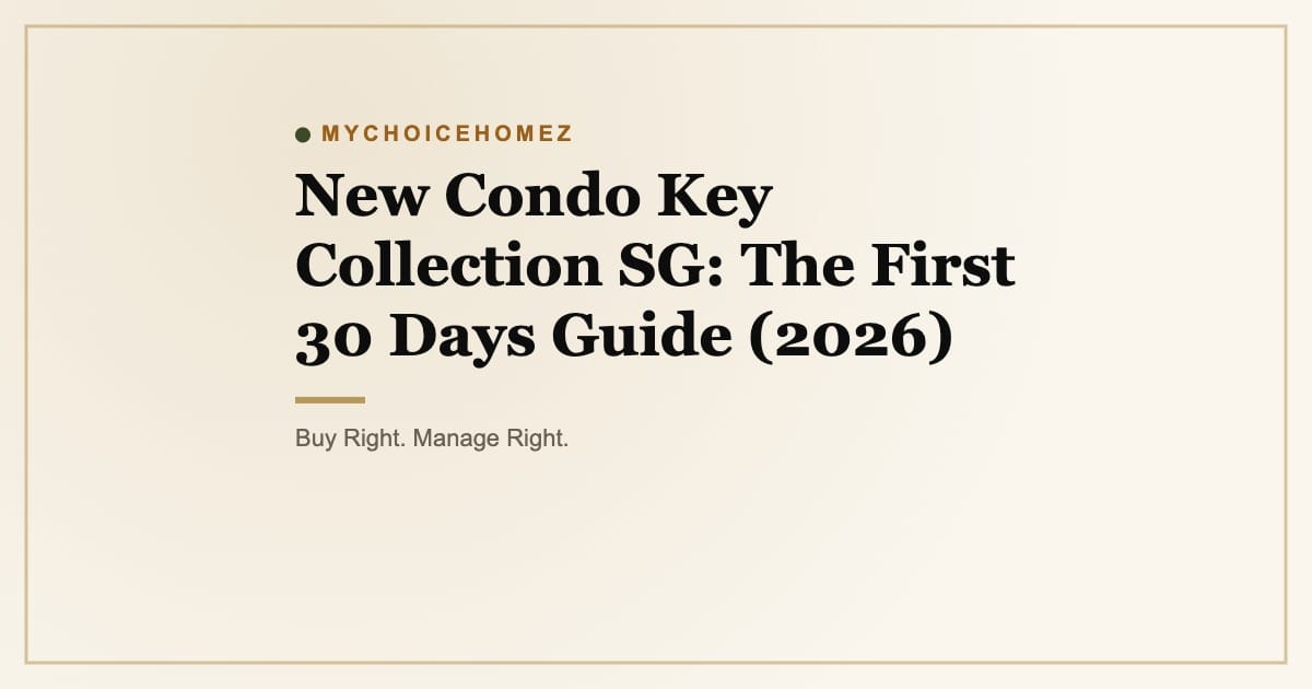 New Condo Key Collection SG: The First 30 Days Guide (2026)