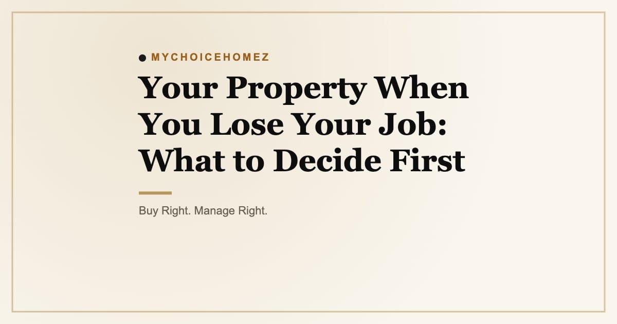 Your Property When You Lose Your Job: What to Decide First