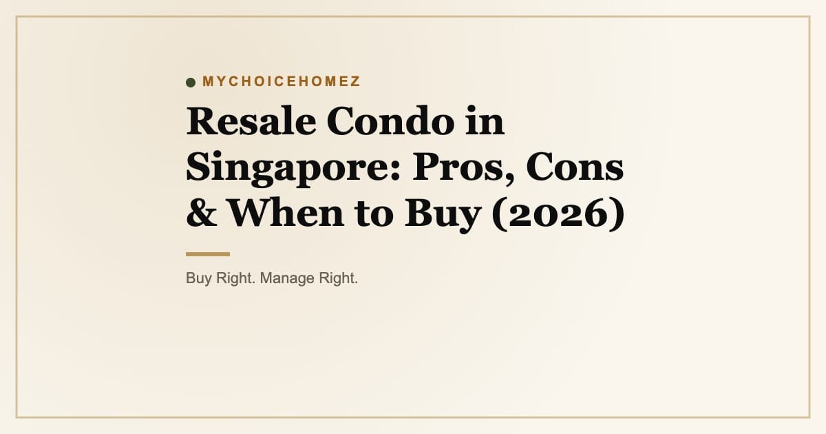 Resale Condo in Singapore: Pros, Cons & When to Buy (2026)