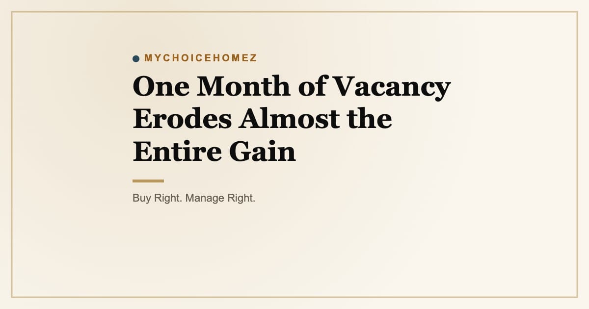 One Month of Vacancy Erodes Almost the Entire Gain