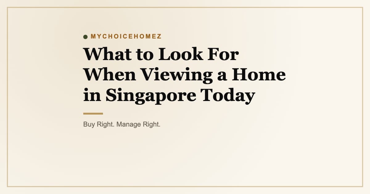 What to Look For When Viewing a Home in Singapore Today