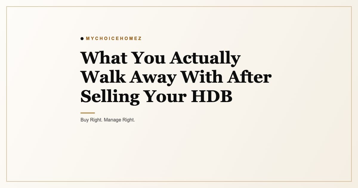 What You Actually Walk Away With After Selling Your HDB